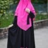 4 Bright pink three layers hijab for women, stylish Muslim modest fashion from Spring.