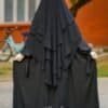 6 Black three layers hijab for modest Islamic attire, stylish and comfortable.